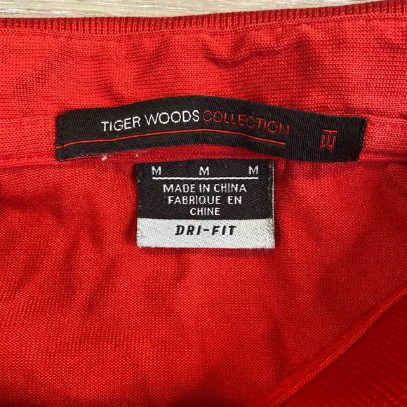 Nike Tiger Woods Collection Polo Red Medium M 2011 US Open Congressional - Picture 4 of 8